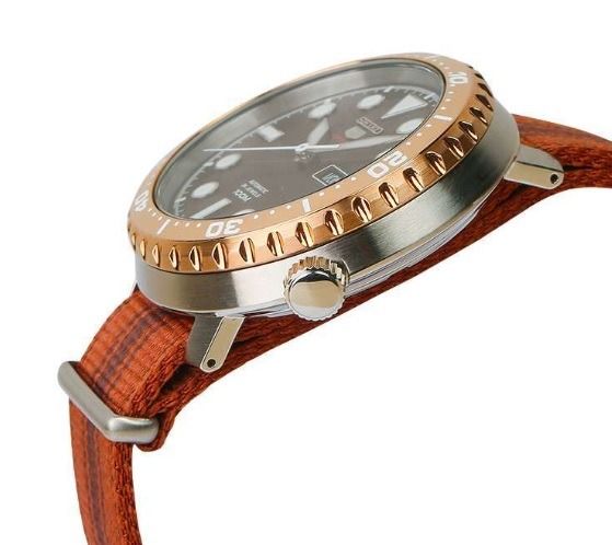 SOLD OUT Seiko SRPC68K1 Bottle Cap Rose Gold Bezel Brown Dial Brown Nylon Strap Case Width 45mm srpc68