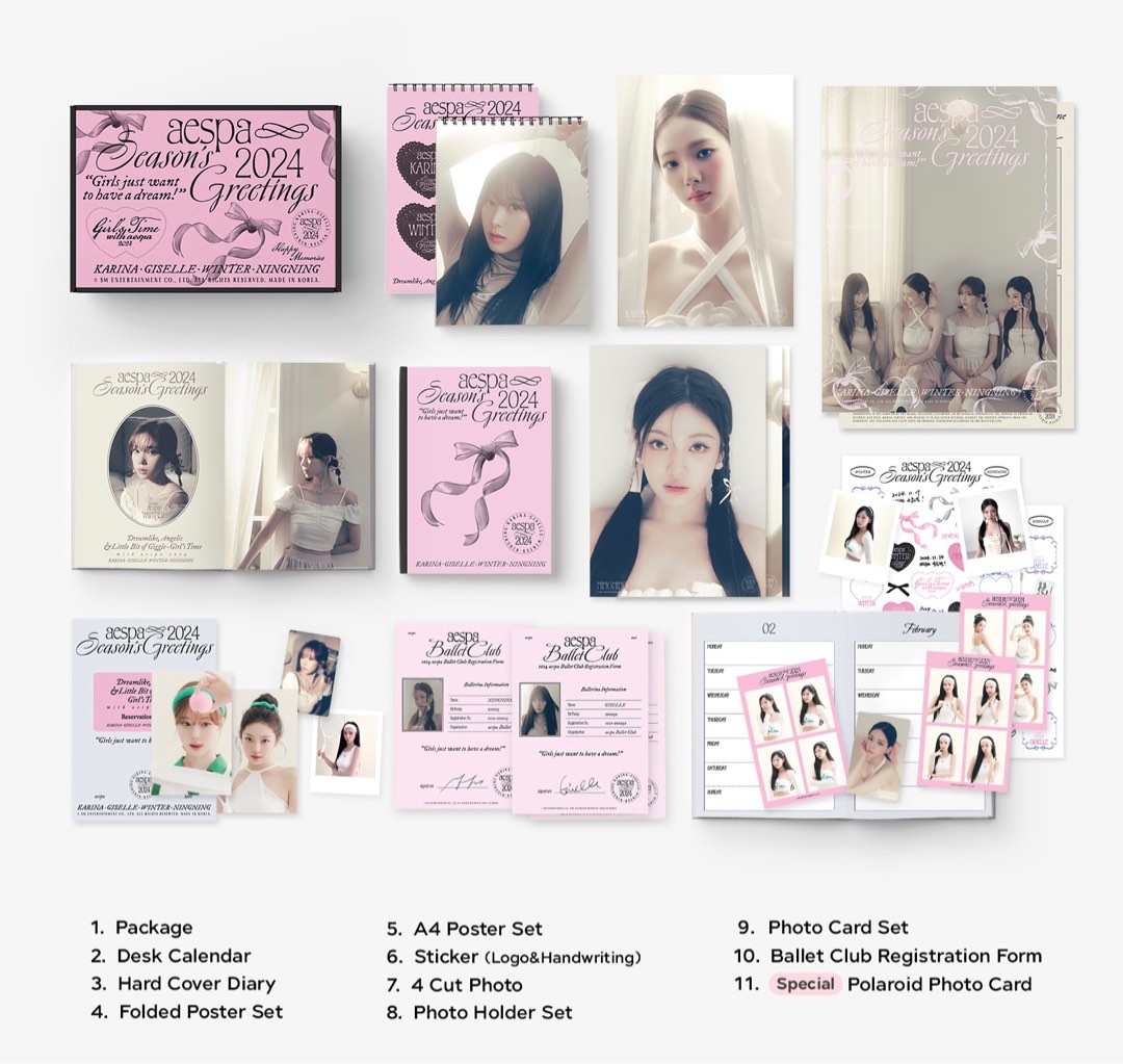 Sharing Aespa 2024 Seasons Greetings Karina Giselle Winter Ningning