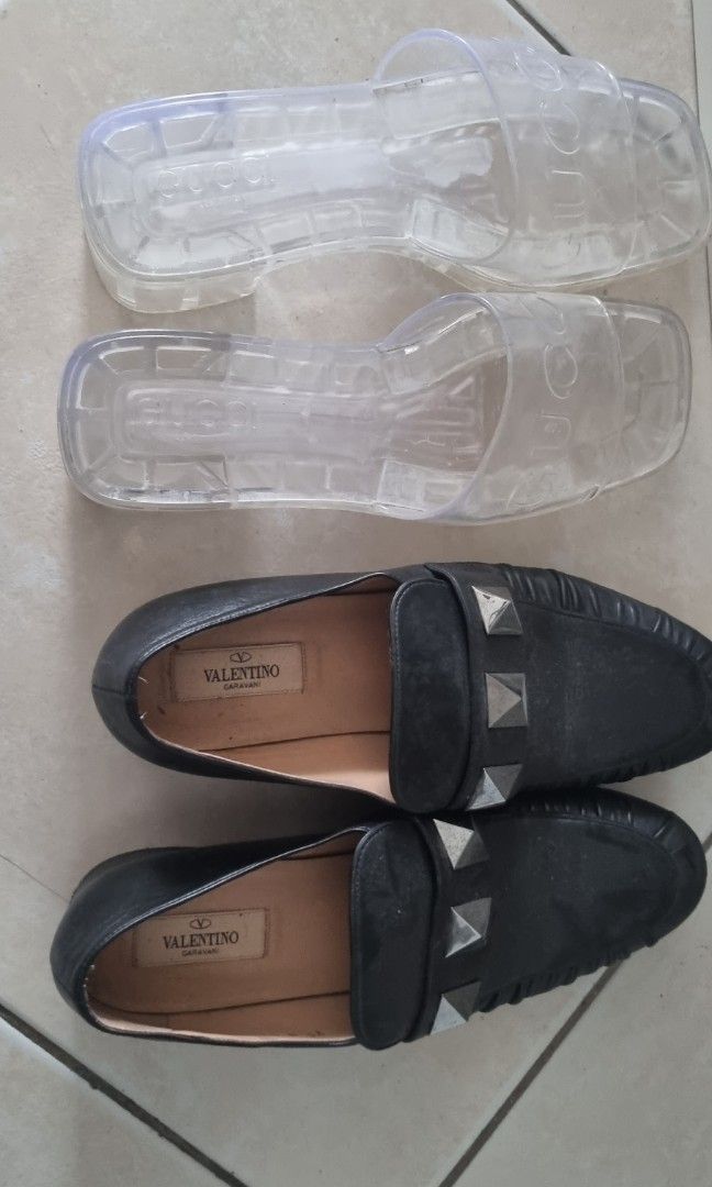 Shoes Combo Valentino Gucci slip ons Women s Fashion Footwear Flats Sandals on Carousell