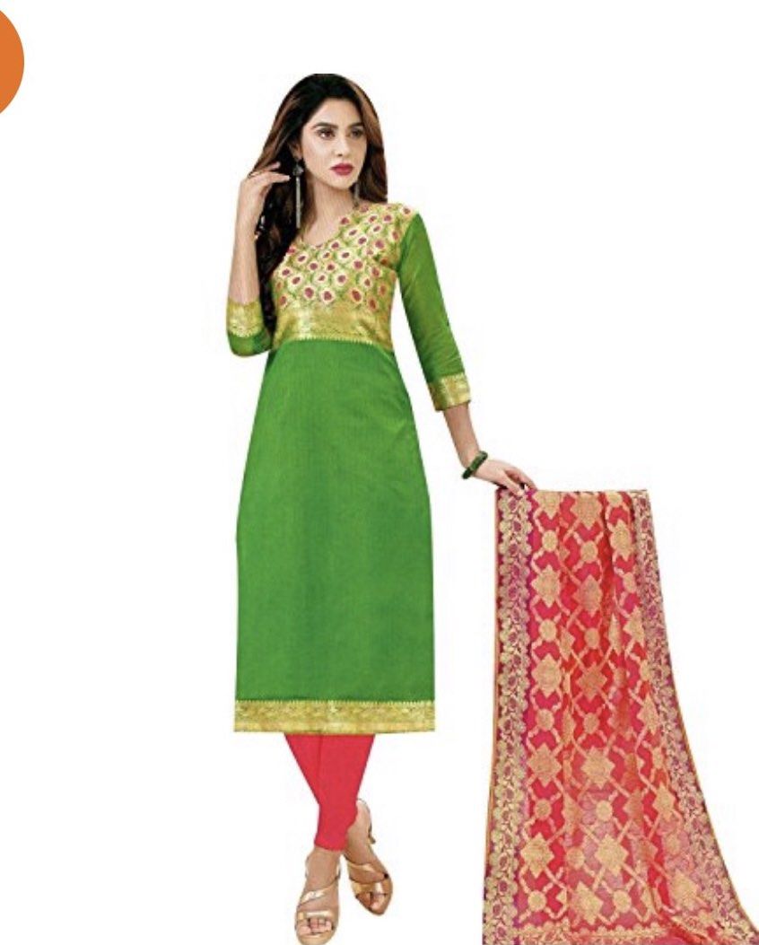 Silk cotton Banarasi Dupatta suits at 50 off Women s Fashion