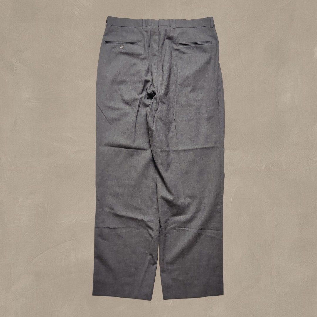 Size 36 Vintage 90s Trouser Dark Grey Pleated Slacks Pants Talon Zipper Men s Fashion Bottoms Trousers on Carousell