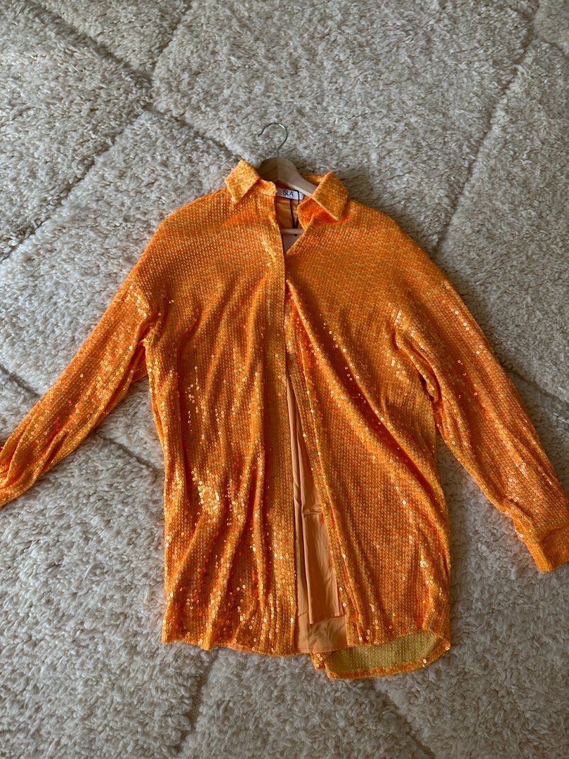 SLA The Label Sequin Shirt Dress, Women's Fashion, Dresses & Sets, Dresses  on Carousell