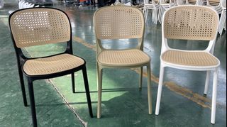 STACKABLE RATTAN PP PLASTIC CHAIR FORRESTAURANT CAFE DIRECT IMPORTER