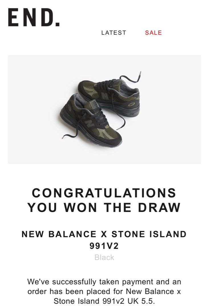 Stone Island x New Balance 991 V2 UK5.5 38.5 US6, 男裝, 鞋, 波鞋