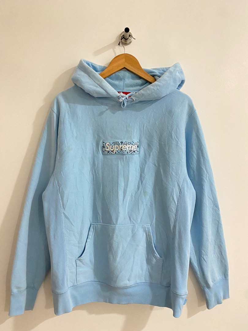 Supreme light blue clearance bandana hoodie