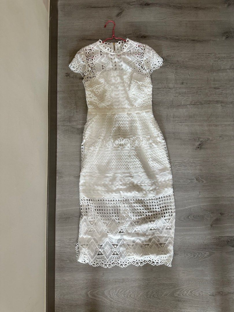 Ted baker white lace dress hot sale