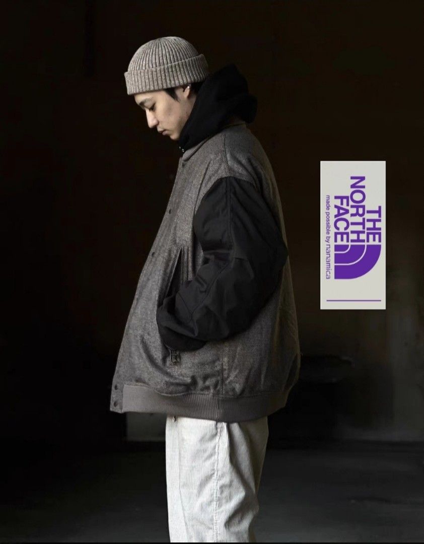 The north face purple label herringbone tweed varsity jacket clearance