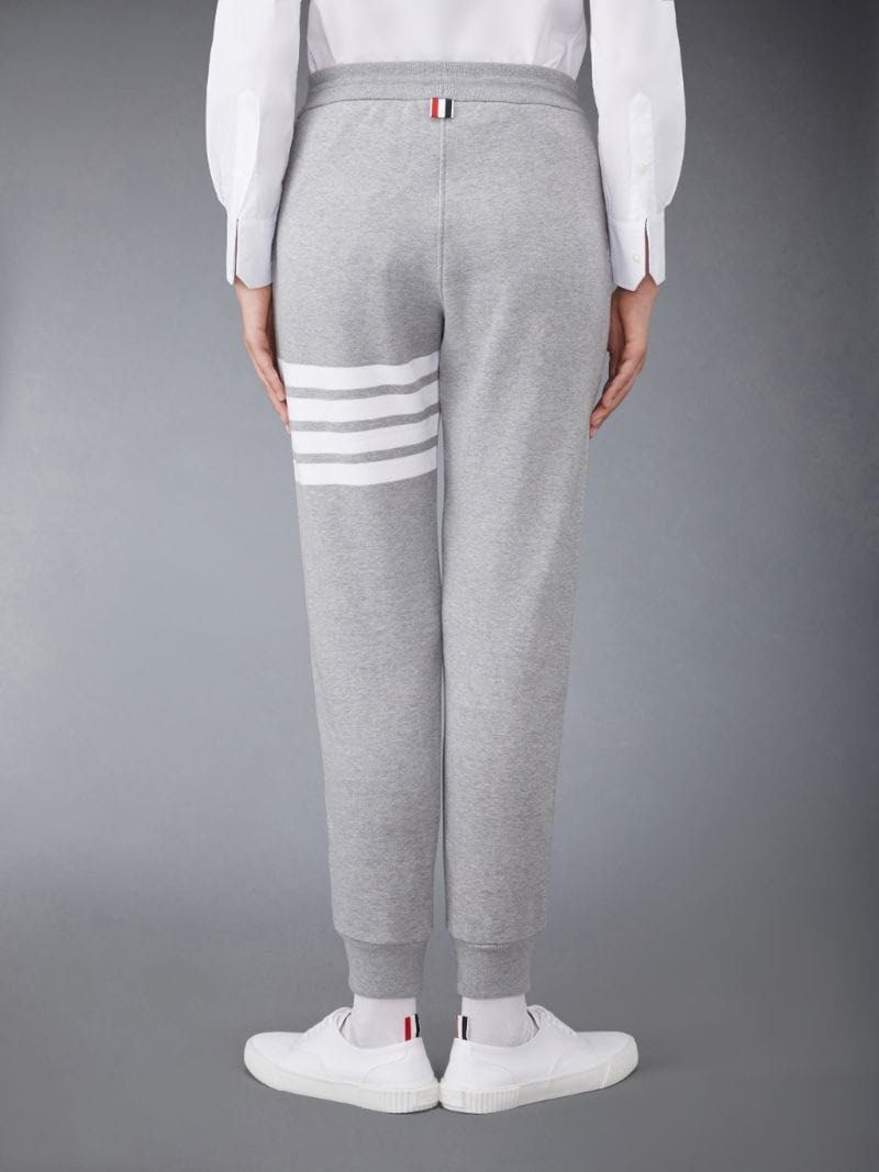 Thom Browne Loopback Knit Engineered 4-Bar Sweatpants In Gray (Category: Joggers) located in Santa Cruz. Submitted by hongkongmarketph (Listing ID 1261876950, Image 2). Description: Thom Browne Loopback Knit Engineered 4-Bar Sweatpants In Gray excellent to new condition authentic size 4 on tag waist 32-38 length 41 .