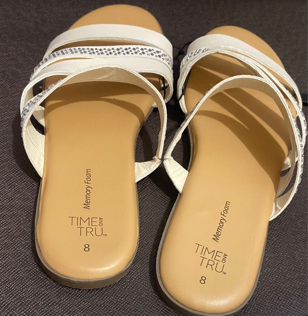 Time and store tru strappy sandals