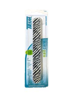Trim Nail Care Professional Quality Salon Boards Zebra Print,  Heavy Duty 100/Medium 180 Grit - 2pc