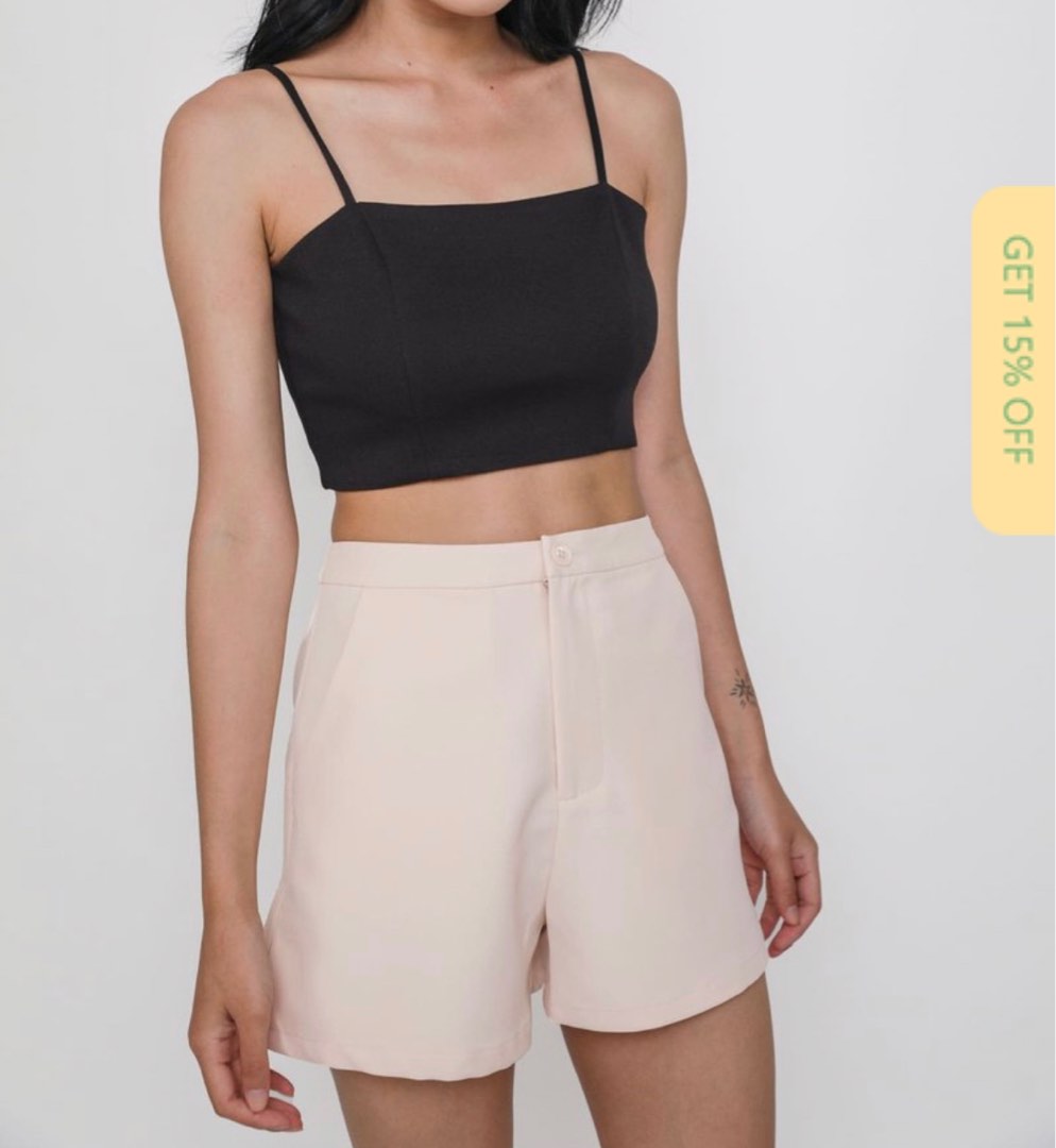 Sandro Basic Crop Top (Black)