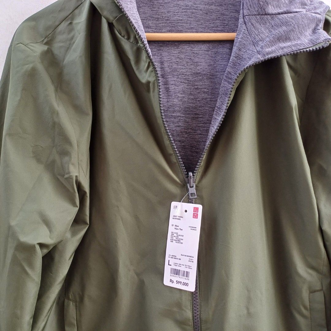 Jaket parka reversible uniqlo new arrivals
