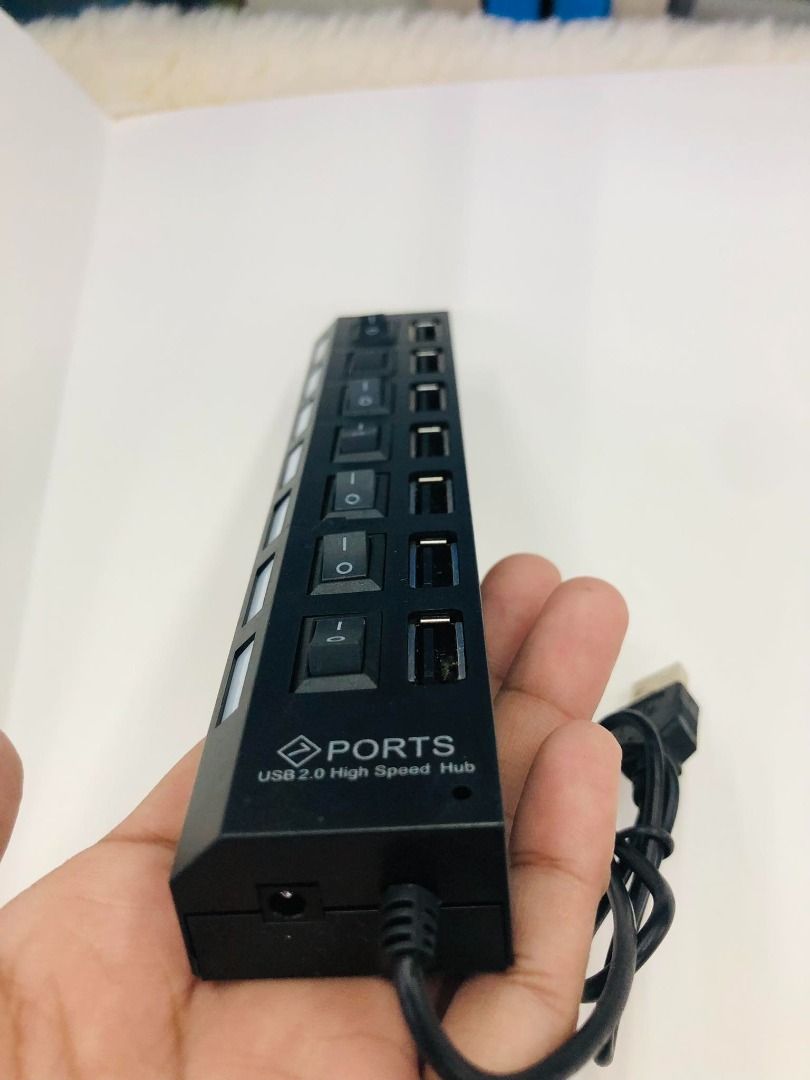 USB HUB 7 PORTS W/ SINGLE SWITCH, Computers & Tech, Parts & Accessories ...