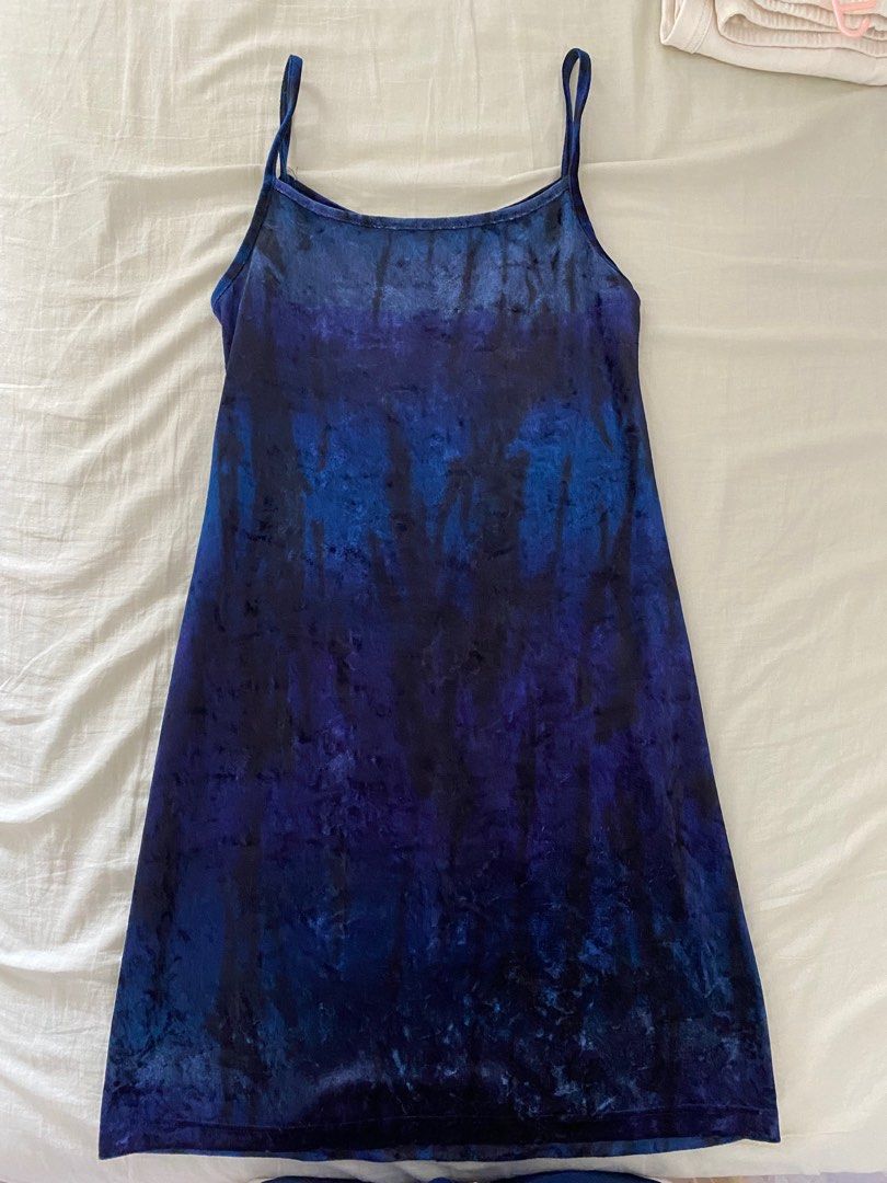 blue velvet slip dress POPPY SATIN SLIP DRESS