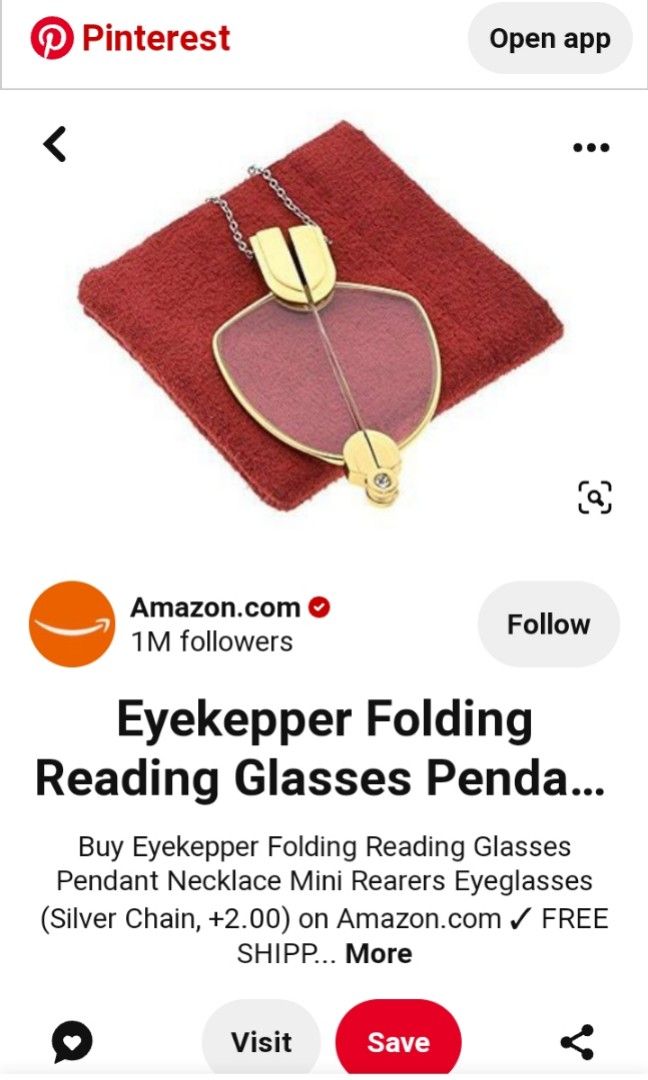 Vintage Folding Reading Glasses Pendant