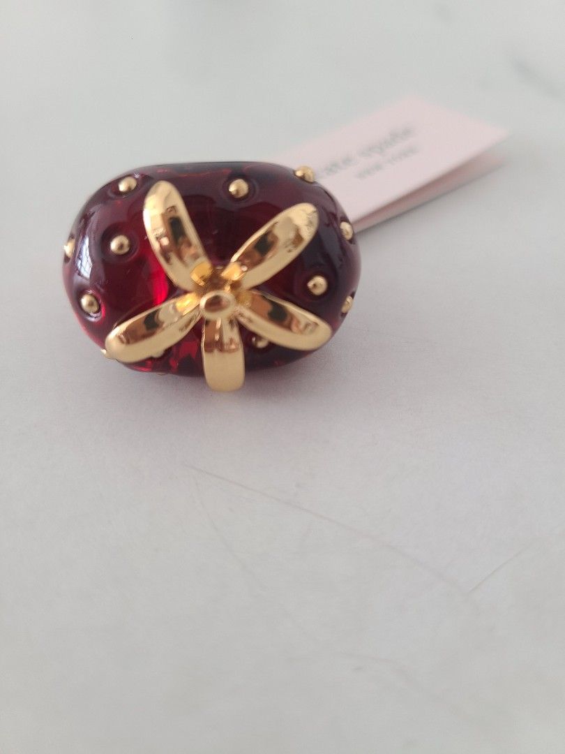 Vintage Kate Spade New York Strawberry Novelty Ring Women s