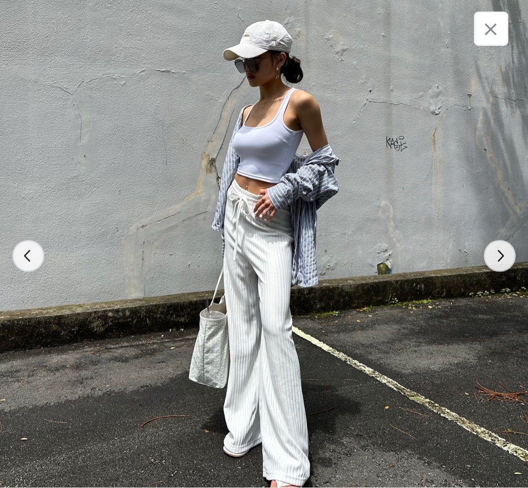 White pleated clearance trousers