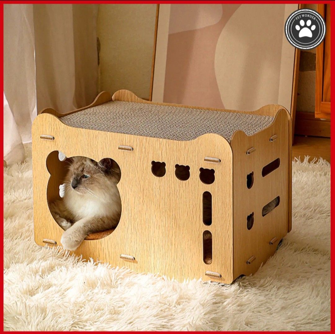 WOODEN CAT HOUSE (Category: Homes & Other Pet Accessories) located in Makati City. Submitted by itsmekellybels (Listing ID 1261881536, Image 2). Description: For sale! AVAILABLE ONHAND!!! BRAND NEW Wooden Scratch House for CATS with 2 scratch boards Selling price: 850 📍Shaw Blvd Mandaluyong *DELIVERY FEE will be shouldered by the BUYER* Same day delivery within Metro Manila via Grab, Lalamove etc. Payment options: BDO GCash Maya SeaBank Komo Act