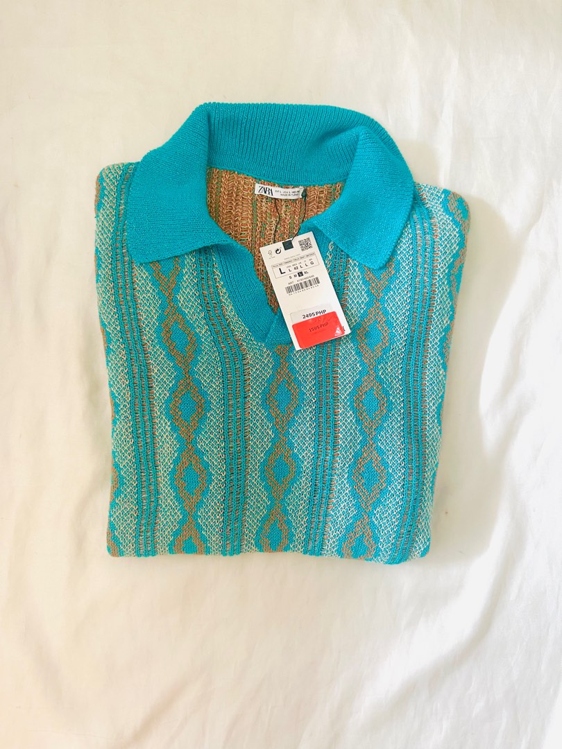 Zara Mens Knitted Polo shirt Brand new Men s Fashion Tops Sets