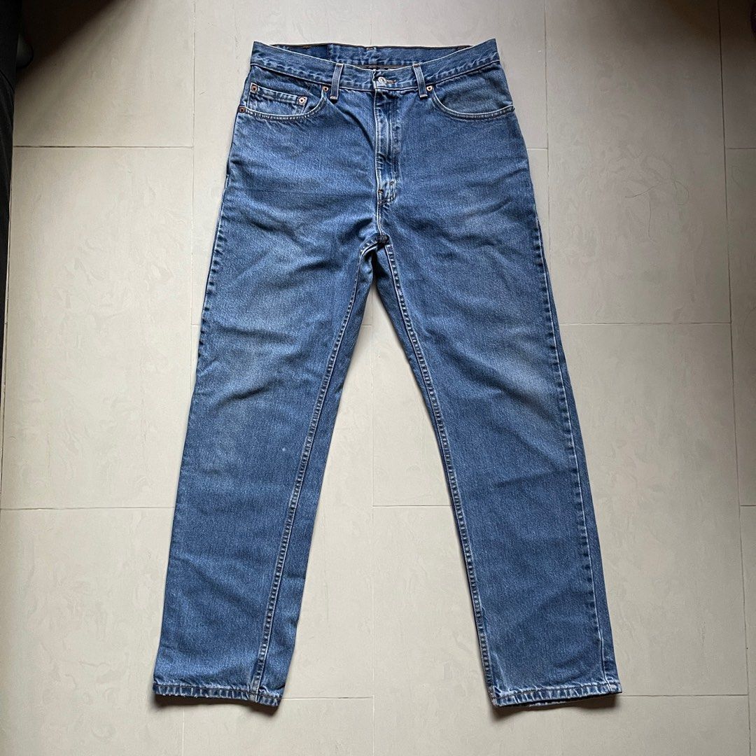 Levis 505 Regular Fit Straight Leg Blue Denim Jeans Vintage 1996