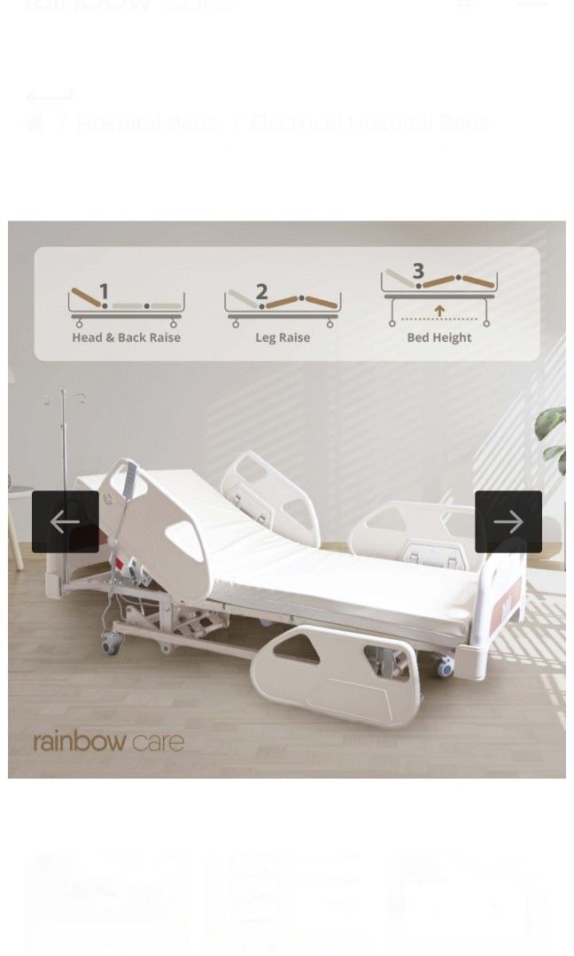3 Crank Electrical Luxury Hospital Bed, Furniture & Home Living