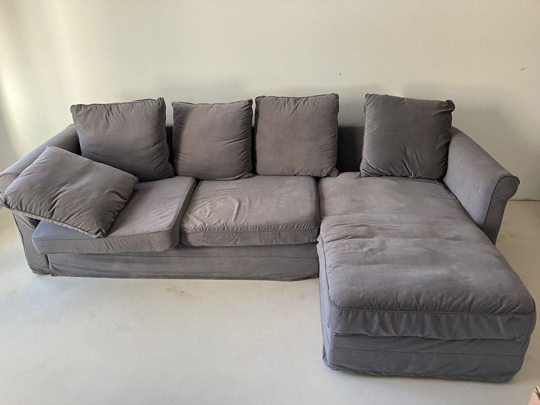 GRÖNLID funda para sofá de 3 plazas, Ljungen gris - IKEA