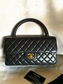 Chanel Vintage Black Satin Mini Kelly Bag Gold Hardware – Madison