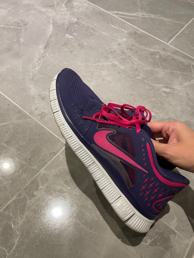 80% new Nike Free Run+3 Purple Pink Running Shoes - Women's US 7.5
