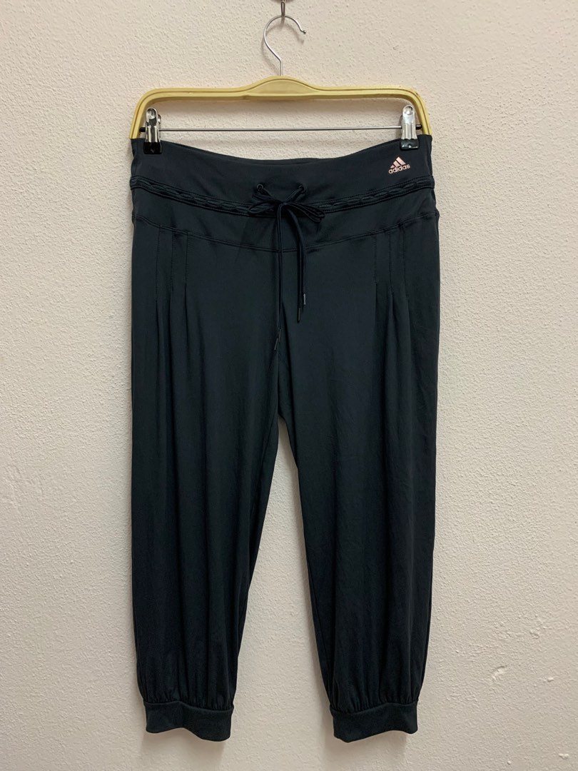 Adidas Women's Capri Cropped Pants Navy Blue/Green Stripes Size Medium (G1)  | eBay