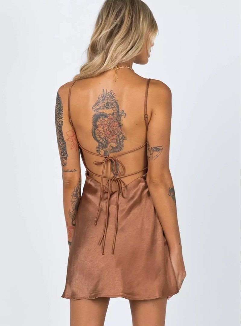 alfie mini dress brown The Giselle Mini Dress - Brown XL main image 0