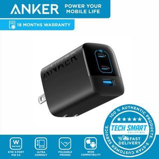 Anker 336 67W USB C Charger, 3 Port PIQ 3.0 Compact and Foldable Fast Charger for MacBook Pro, iPad, Galaxy, Pixel, iPhone and More