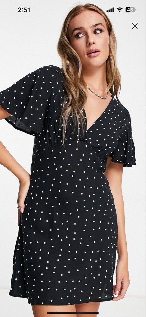 Stradivarius polka dot dress cheap