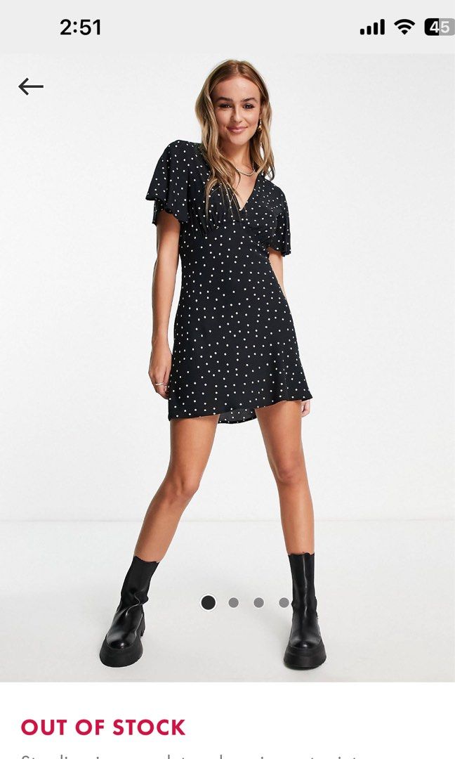 Stradivarius polka dot top dress