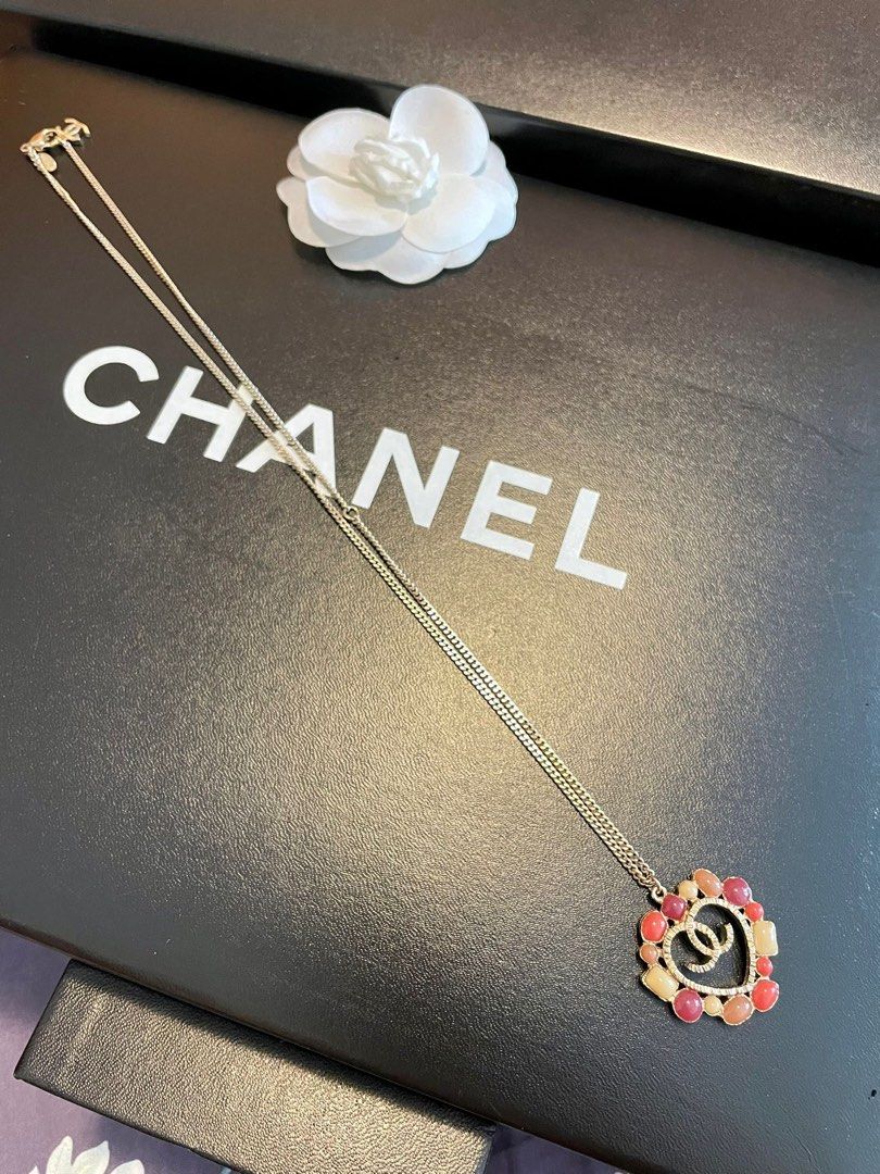 Authentic Chanel heart shaped necklace