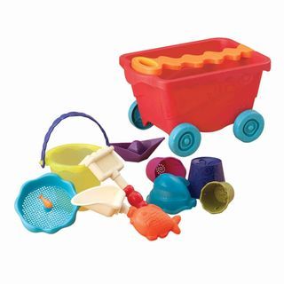 [B. Toys by Battat] Wavy Wagon - Travel Wagon & Beach Toys ( Translucent Red )