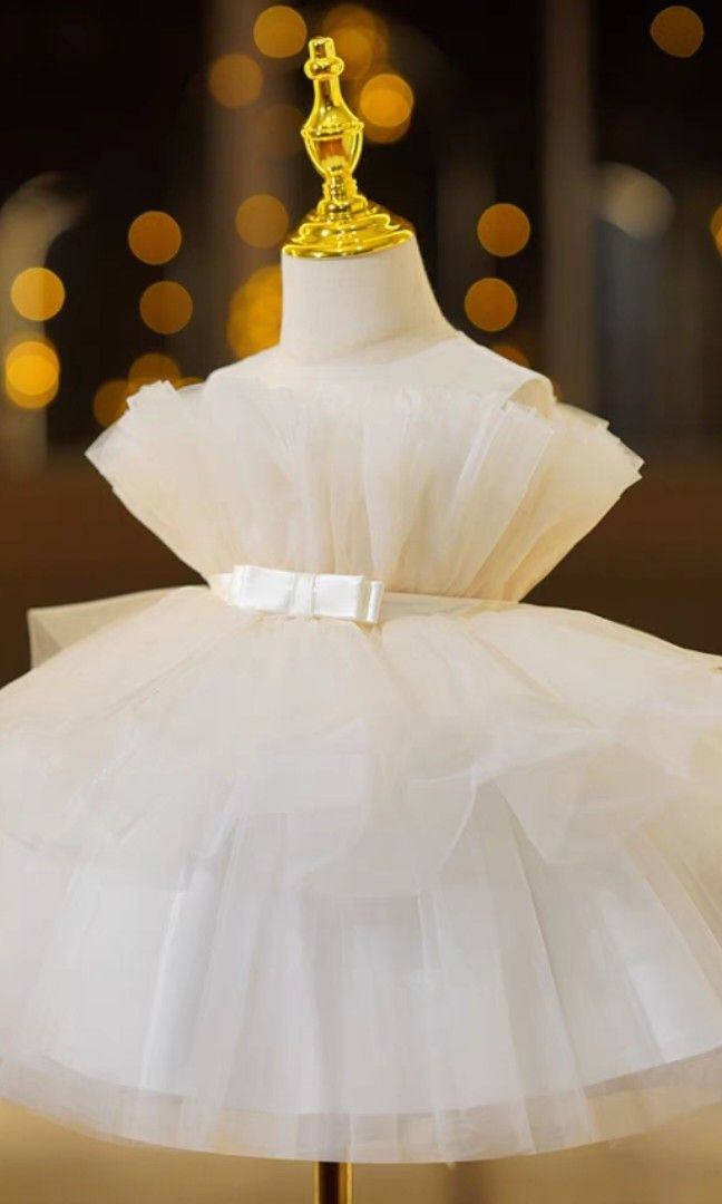 White gown top for baby girl