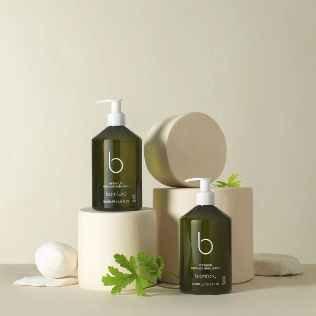 BAMFORD Geranium Hand & Body Wash 50 ml (Category: Bath) located in Quezon City. Submitted by happyfactoryph (Listing ID 1112681606, Image 3). Description: BAMFORD Geranium Hand & Body Wash 50 ml – P190 (from P1000) ⁣ Product Details: Organic aloe vera, rich in collagen-protecting antioxidants, delivers essential oxygen to skin cells, while gentle plant-based cleansers, fragranced with our signature blend of geranium, lavender, peppermint and ton