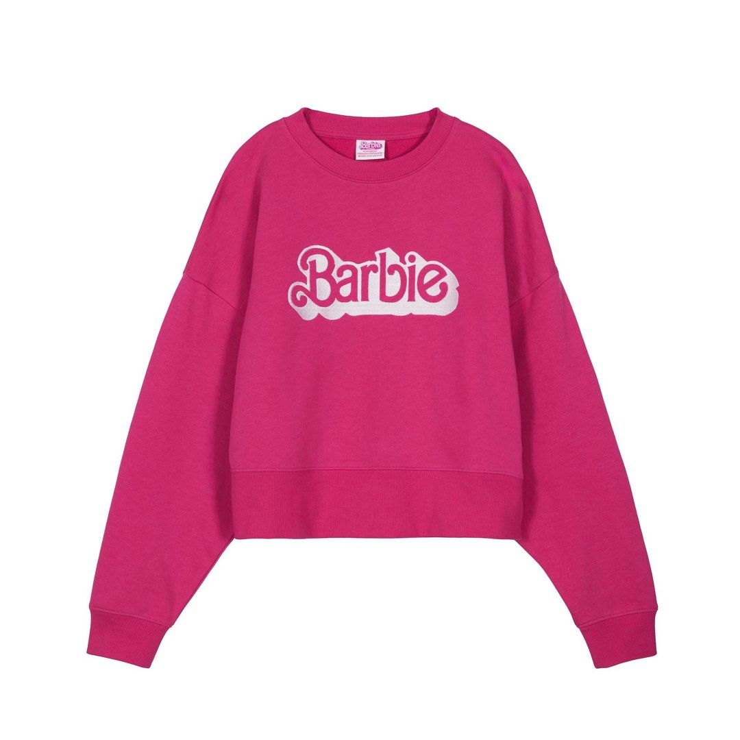Hot pink top barbie sweatshirt