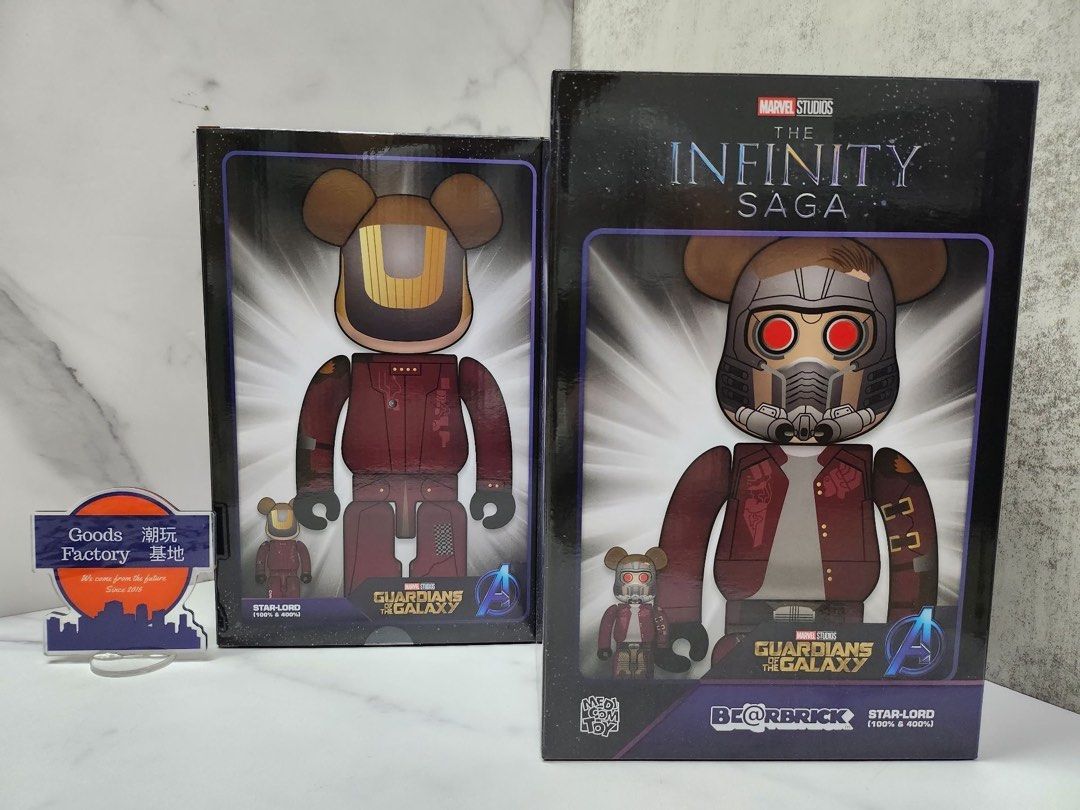 BEARBRICK STAR-LORD 100％ & 400％ be@rbrick 星爵marvel advenger