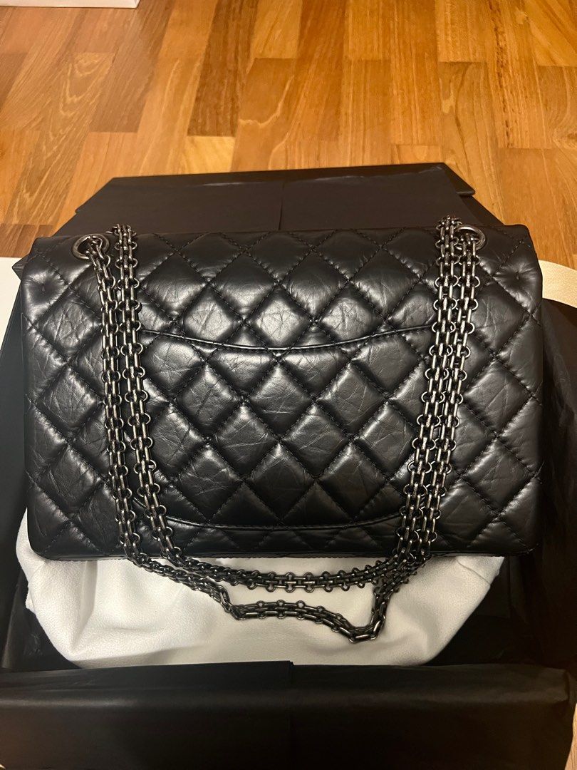 BNIB Chanel 2.55 Reissue 225 RHW Ruthenium Hardware Classic Double Flap Bag
