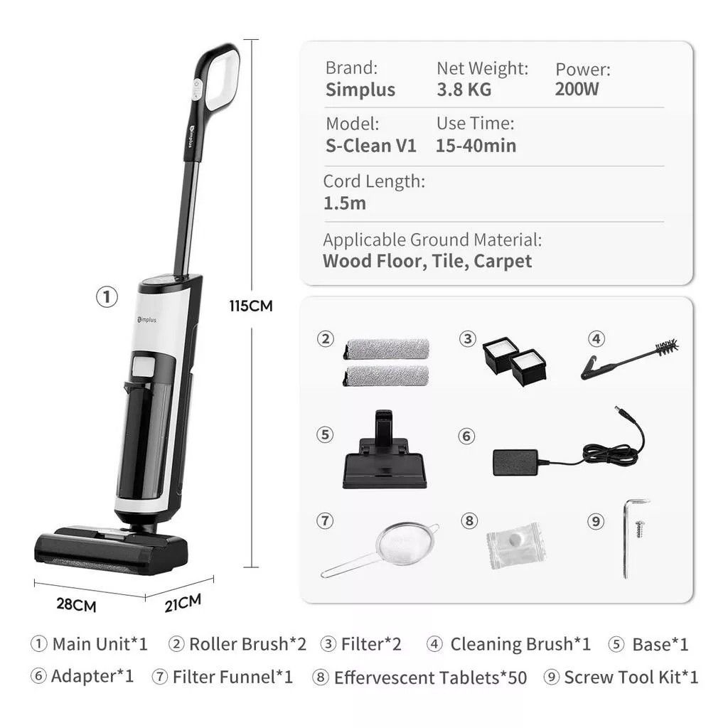 BNIB Simplus Wet Dry Mop Vacuum Cleaner, TV & Home Appliances, Vacuum