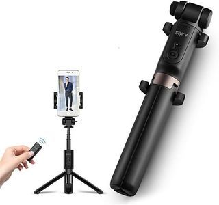 ATUMTEK 60 Selfie Stick Tripod All in One Extendable Phone Tripod Stand  with Blu