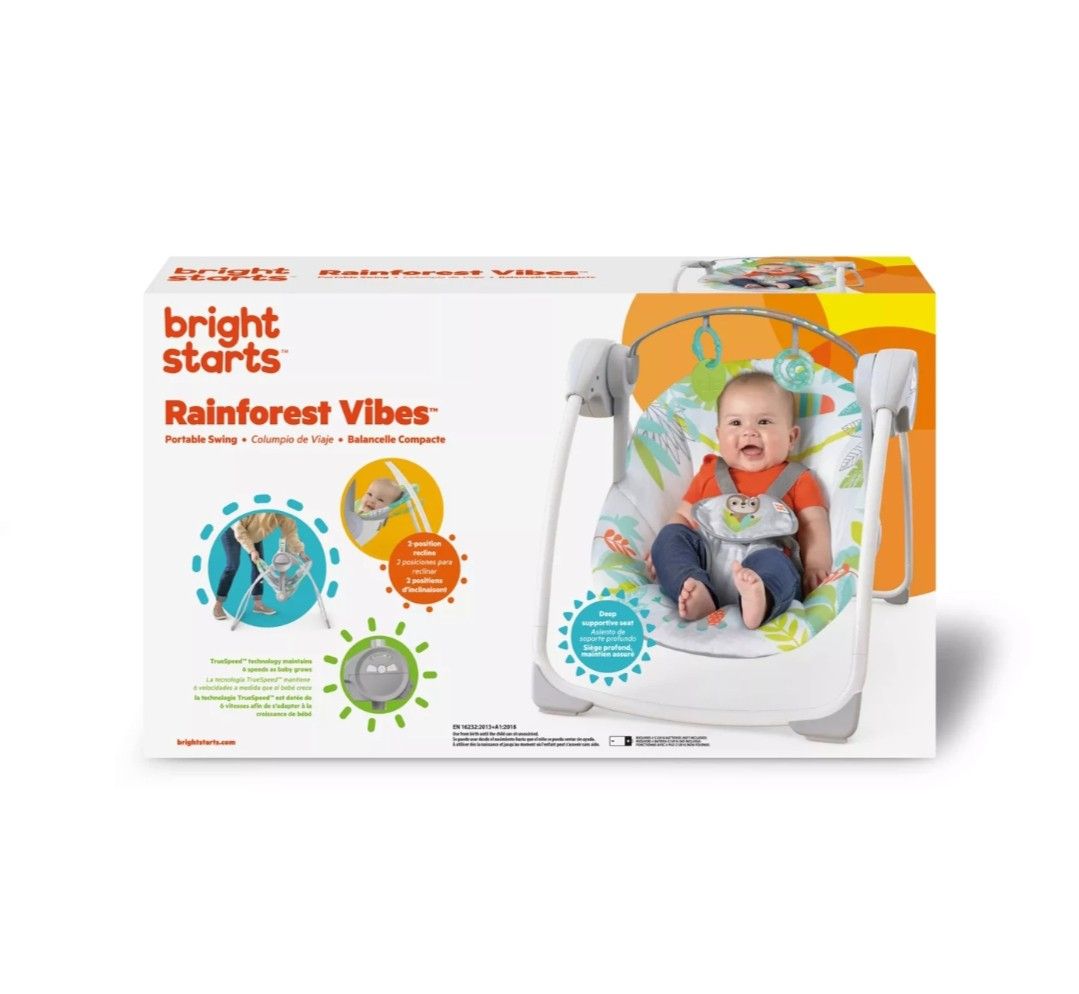 BRIGHT STARTS RAINFOREST VIBES AUTOMATIC SWING, Babies & Kids, Infant