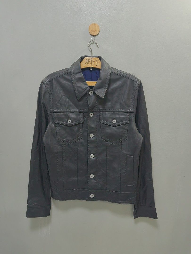 Calvin klein hotsell lambskin leather jacket