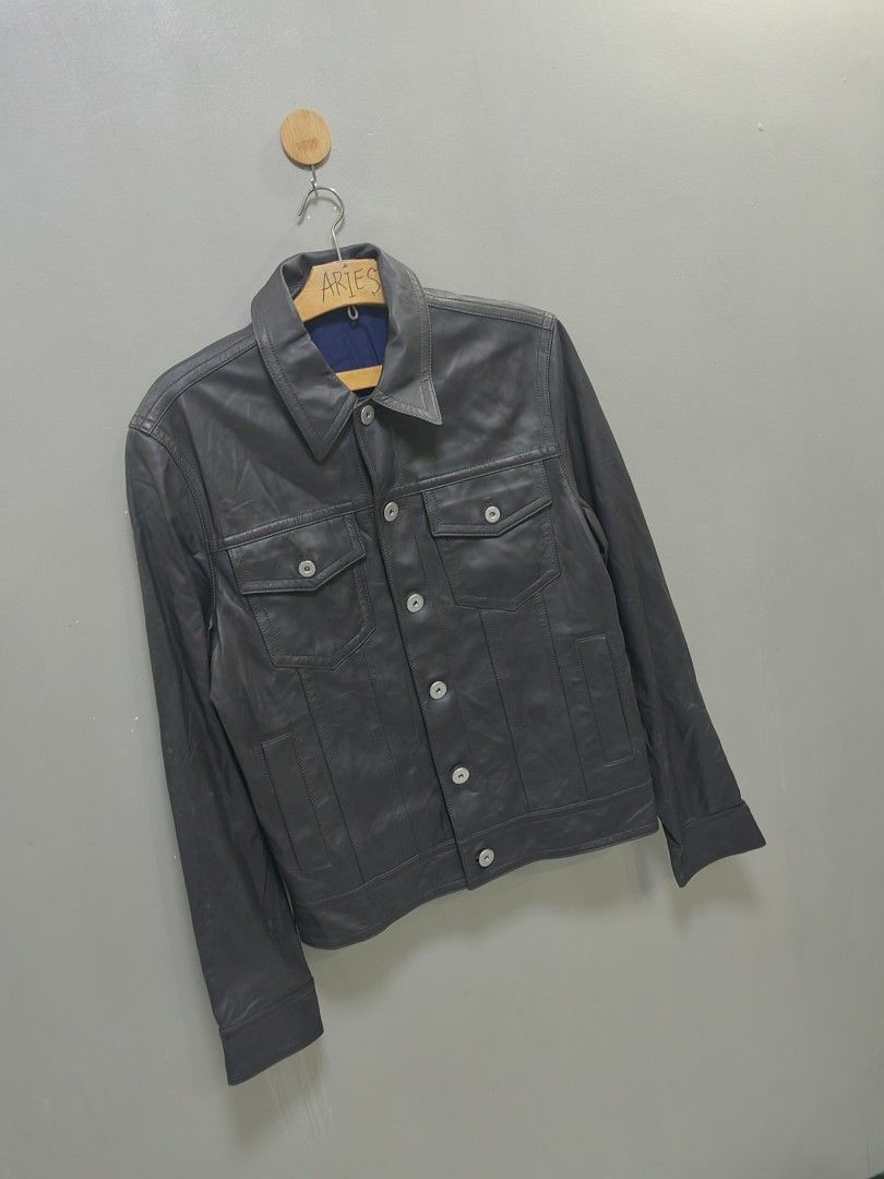 Calvin klein lambskin leather jacket shop