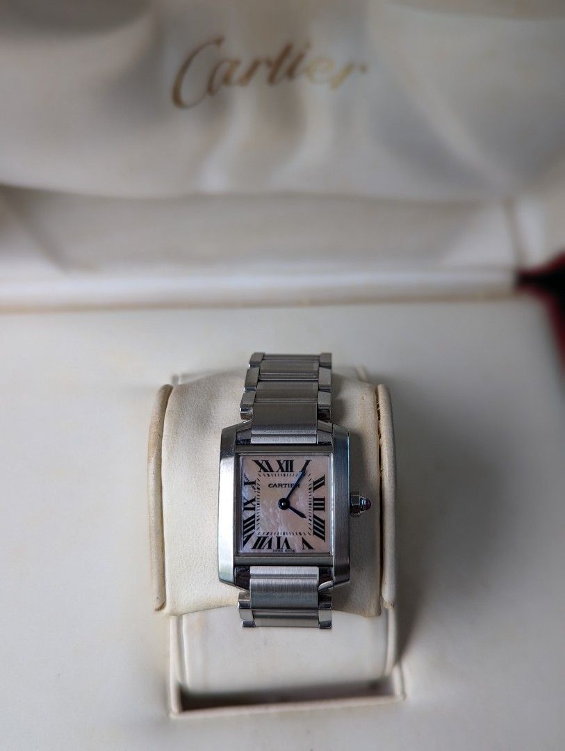Cartier watch mother of pearl on sale