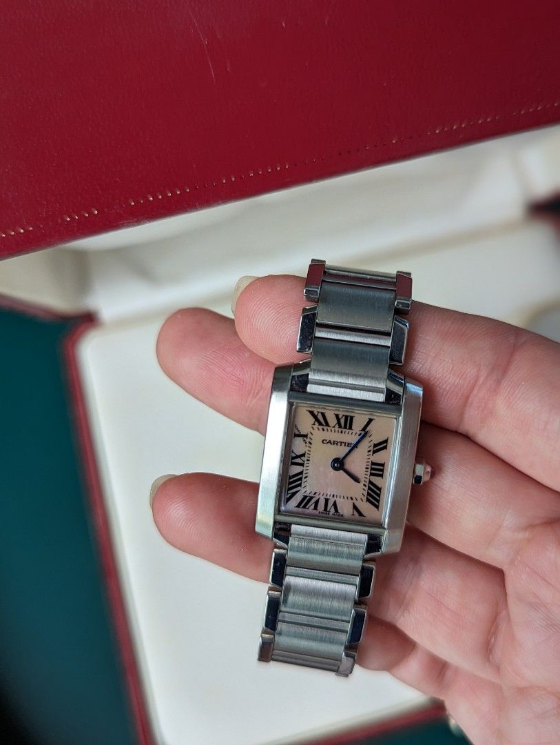 Cartier tank mother of pearl sales