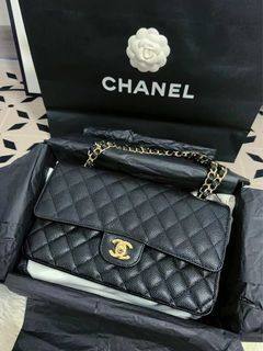 19 BNIB Chanel Medium Classic Double Flap Black Lamb with SHW, Luxury, Bags  & Wallets on Carousell