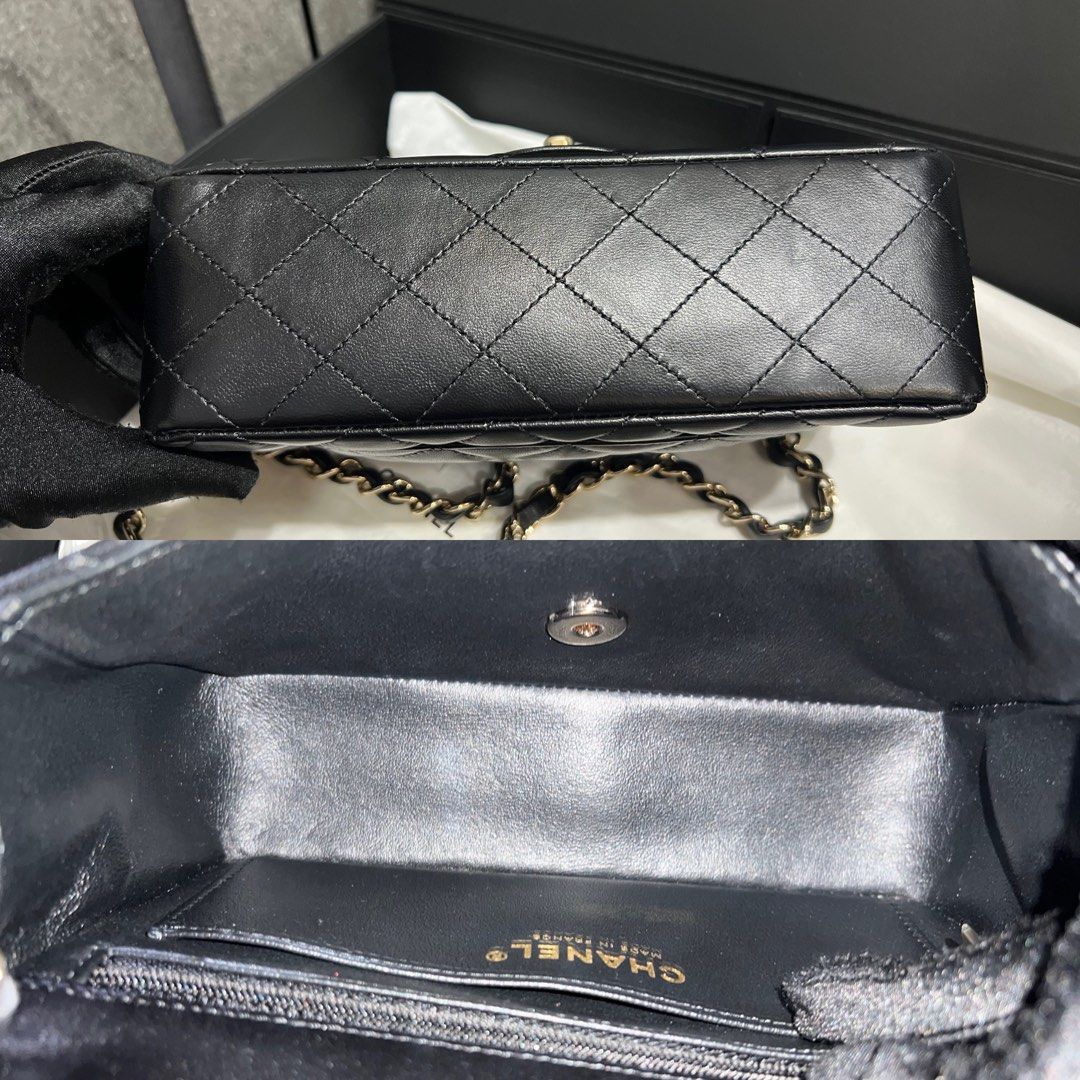 Chanel Classic Flap Mini Rectangular Black Quilted Lambskin GHW, Luxury ...