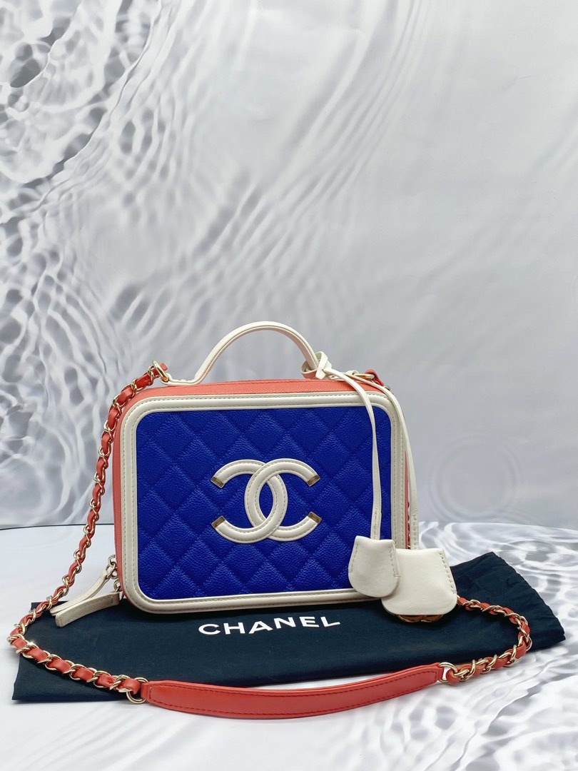 CHANEL Beige/ Black Caviar CC Filigree Medium Vanity Case - Timeless  Luxuries